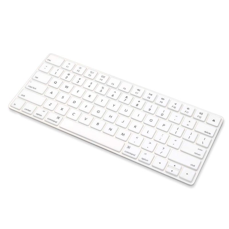 ProElife Ultra Thin Silicone Keyboard Protector Cover Skin for Apple Magic Keyboard & Magic Keyboard 2 (U.S Version, Model: MLA22L/A-A1644, Without Numeric Keypad) (White) - Image 1